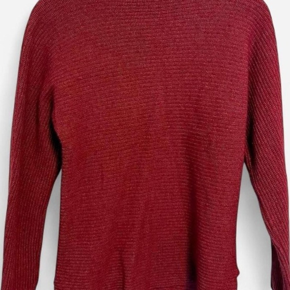 Benedetto Merino Wool Lush Burgundy mock neck sweater Size L